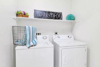 In unit washer and dryer laundry room